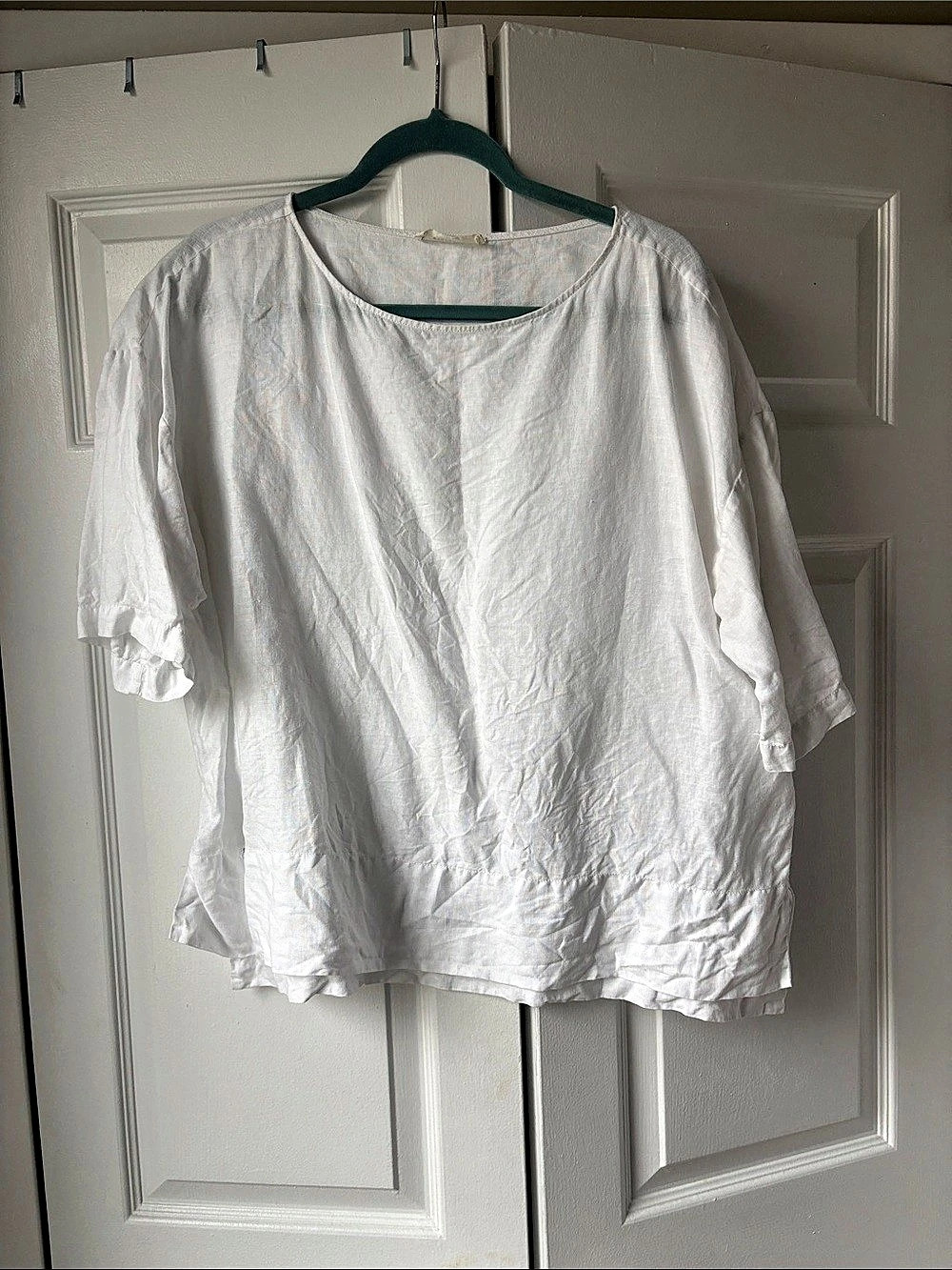 Everlane The Boatneck Top in Linen White Medium